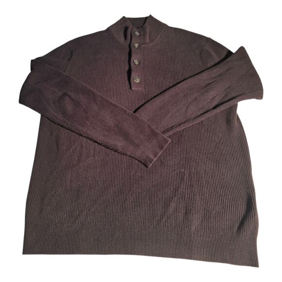Men's Banana Republic size (L) sweater with ribbed texture and button collar - Picture 1 of 7
